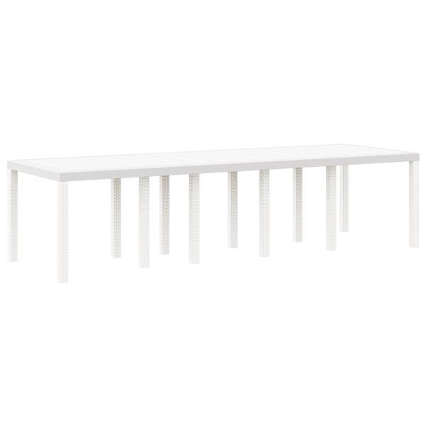 Grote foto vidaxl tuinstafel wit 300 x 100 x 73 cm poly rattan tuin en terras tuinmeubelen