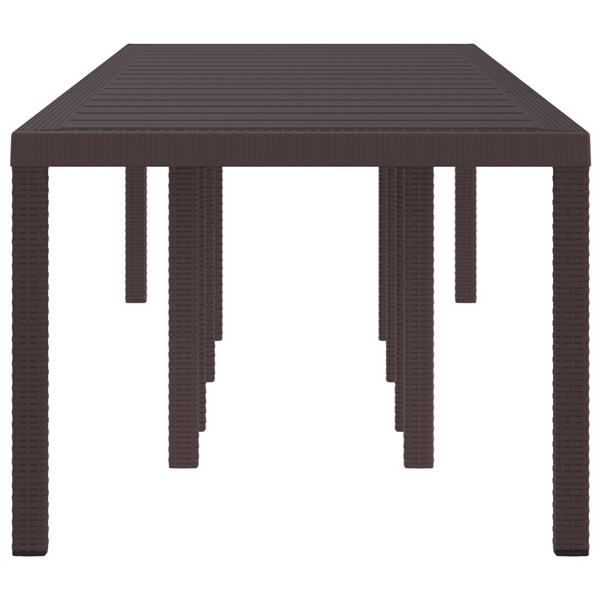 Grote foto vidaxl tuinstafel bruin 300 x 100 x 73 cm poly rattan tuin en terras tuinmeubelen