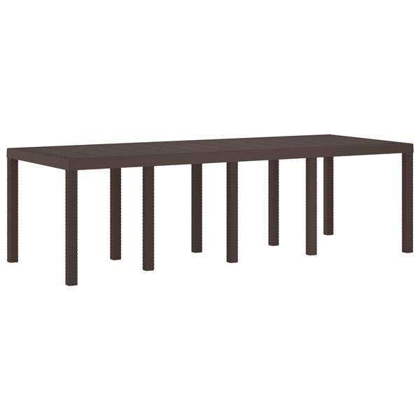 Grote foto vidaxl tuinstafel bruin 250 x 100 x 73 cm poly rattan tuin en terras tuinmeubelen
