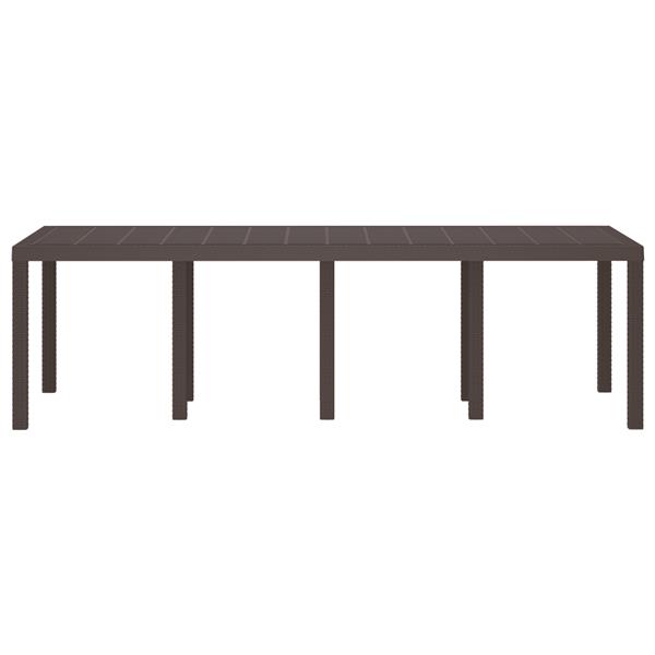 Grote foto vidaxl tuinstafel bruin 250 x 100 x 73 cm poly rattan tuin en terras tuinmeubelen
