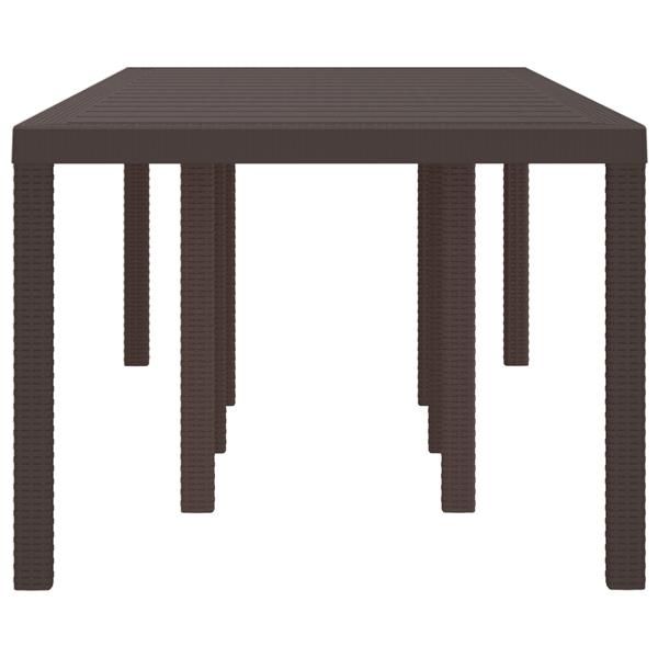 Grote foto vidaxl tuinstafel bruin 250 x 100 x 73 cm poly rattan tuin en terras tuinmeubelen