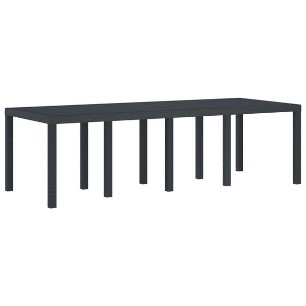 Grote foto vidaxl tuinstafel antraciet 250 x 100 x 73 cm poly rattan tuin en terras tuinmeubelen