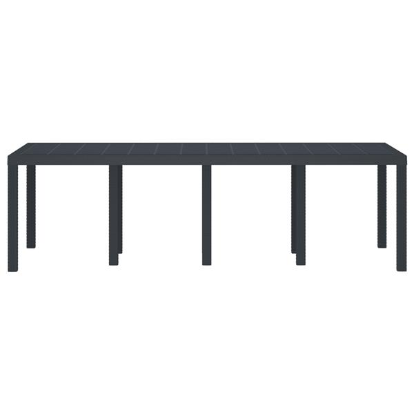 Grote foto vidaxl tuinstafel antraciet 250 x 100 x 73 cm poly rattan tuin en terras tuinmeubelen