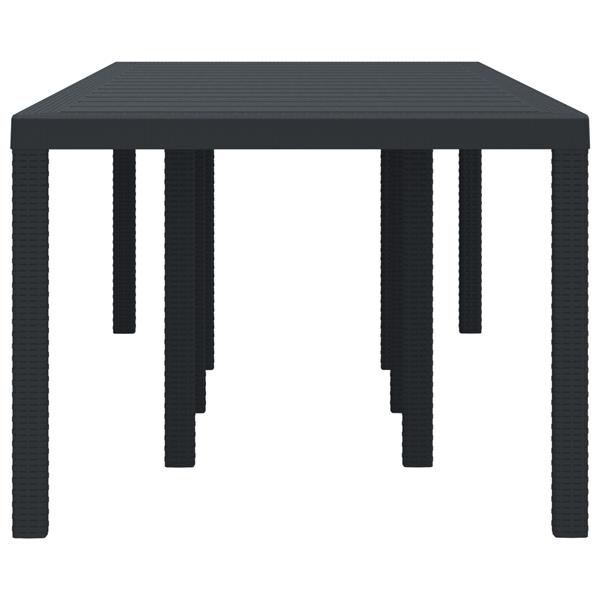 Grote foto vidaxl tuinstafel antraciet 250 x 100 x 73 cm poly rattan tuin en terras tuinmeubelen