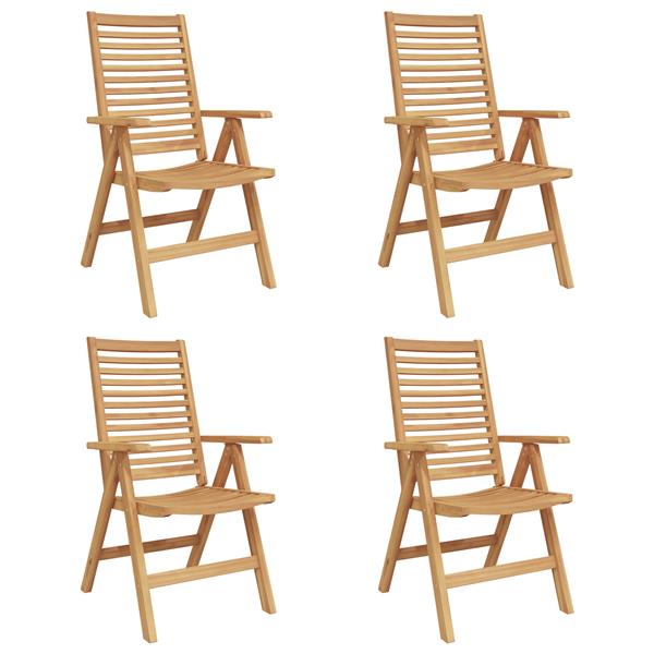 Grote foto vidaxl tuinstoel 4 pcs bruin 52 x 64.5 x 108 cm massief teakhout tuin en terras tuinmeubelen