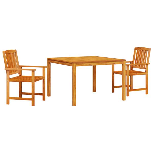 Grote foto vidaxl tuin eetset 3 pcs bruin massief acaciahout tuin en terras tuinmeubelen