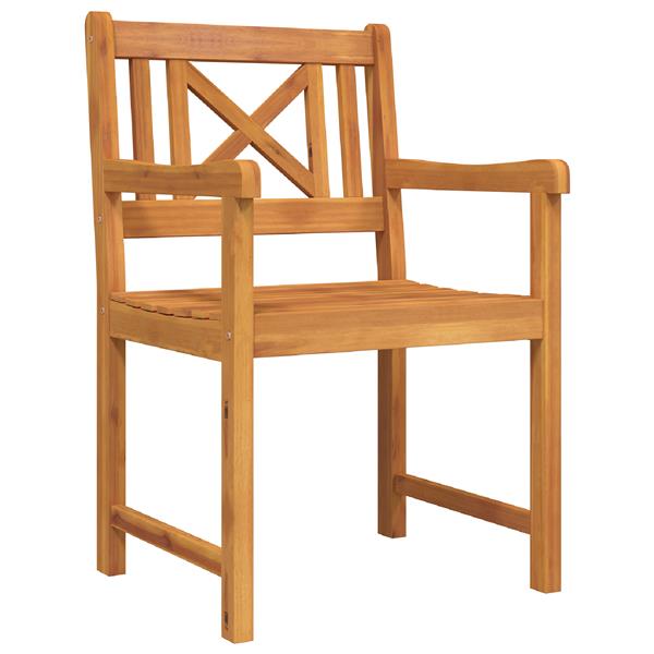 Grote foto vidaxl tuin eetset 3 pcs bruin massief acaciahout tuin en terras tuinmeubelen