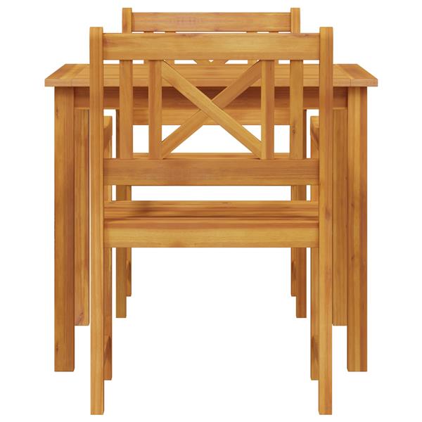 Grote foto vidaxl tuin eetset 3 pcs bruin massief acaciahout tuin en terras tuinmeubelen