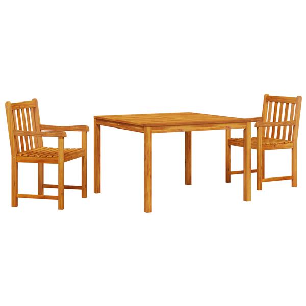 Grote foto vidaxl tuin eetset 3 pcs bruin massief acaciahout tuin en terras tuinmeubelen