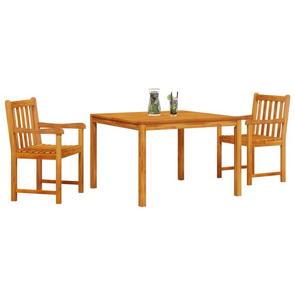 Grote foto vidaxl tuin eetset 3 pcs bruin massief acaciahout tuin en terras tuinmeubelen