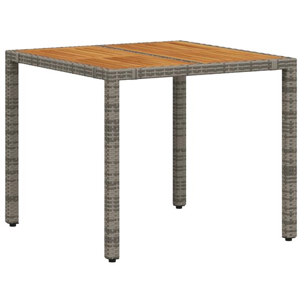 Grote foto vidaxl tuin eetset 3 pcs grijs 90 x 90 x 75 cm poly rattan tuin en terras tuinmeubelen