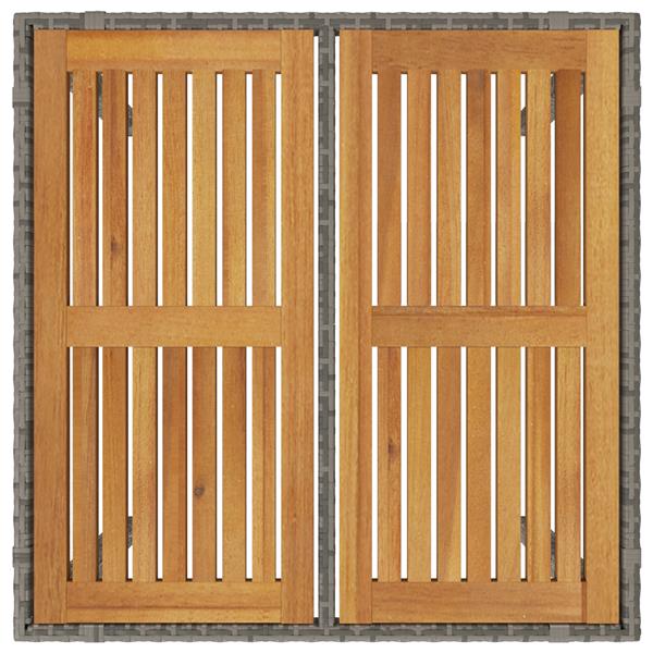 Grote foto vidaxl tuin eetset 3 pcs grijs 90 x 90 x 75 cm poly rattan tuin en terras tuinmeubelen