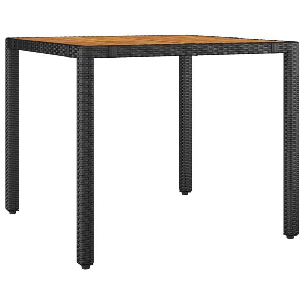 Grote foto vidaxl tuin eetset 5 pcs zwart en bruin 90 x 90 x 75 cm poly rattan tuin en terras tuinmeubelen