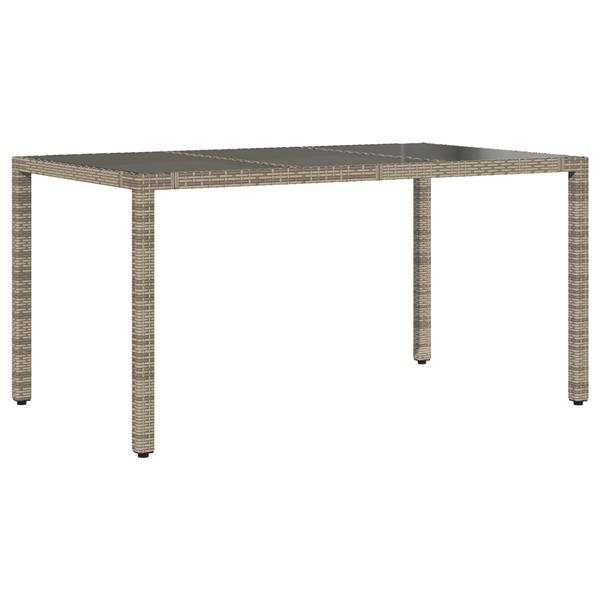 Grote foto vidaxl tuin eetset 7 pcs grijs 150 x 90 x 75 cm poly rattan tuin en terras tuinmeubelen