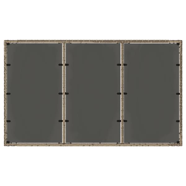Grote foto vidaxl tuin eetset 7 pcs grijs 150 x 90 x 75 cm poly rattan tuin en terras tuinmeubelen