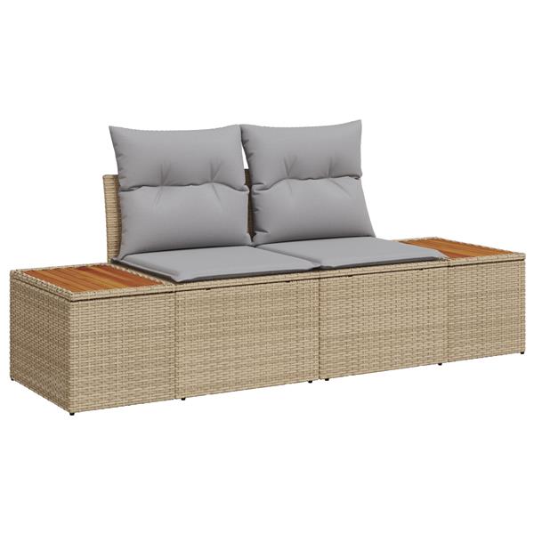 Grote foto vidaxl tuin sofa set met kussen 5 pcs beige 55 x 62 x 69 cm poly riet tuin en terras tuinmeubelen