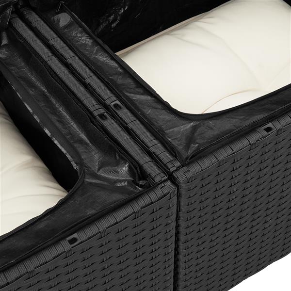 Grote foto vidaxl tuin sofa set met kussen 5 pcs zwart 55 x 62 x 69 cm poly riet tuin en terras tuinmeubelen