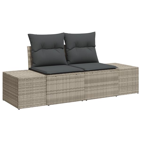 Grote foto vidaxl tuin sofa set 6 pcs lichtgrijs 55 x 62 x 69 cm poly riet tuin en terras tuinmeubelen