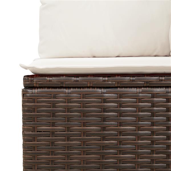 Grote foto vidaxl tuin sofa set met kussen 6 pcs bruin 55 x 62 x 69 cm poly riet tuin en terras tuinmeubelen