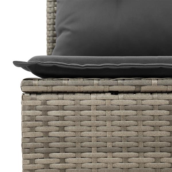 Grote foto vidaxl tuin sofa set met kussen 4 pcs grijs 55 x 62 x 69 cm poly riet tuin en terras tuinmeubelen