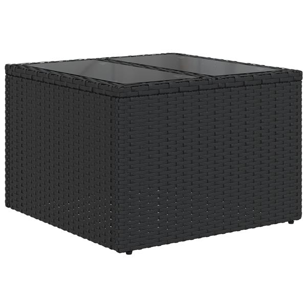 Grote foto vidaxl tuin sofa set met kussen 6 pcs zwart 55 x 55 x 37 cm poly riet tuin en terras tuinmeubelen