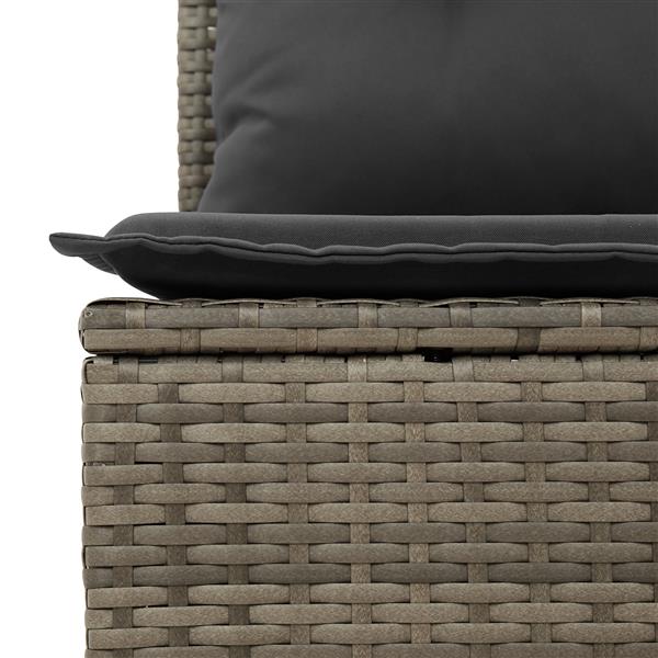 Grote foto vidaxl tuin sofa set met kussen met opslag 4 pcs grijs poly riet tuin en terras tuinmeubelen