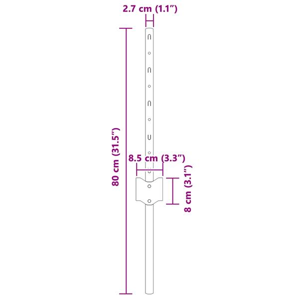 Grote foto vidaxl hekpalen 11 pcs groen 40 cm staal tuin en terras overige tuin en terras
