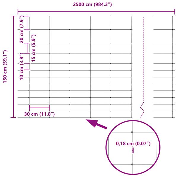 Grote foto vidaxl weidehekwerk zilver 25 x 1.5 m gegalvaniseerd staal tuin en terras hekken en schuttingen