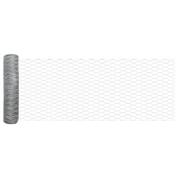 Grote foto vidaxl hexagon hek zilver 0.6 x 100 m gegalvaniseerd staal tuin en terras hekken en schuttingen
