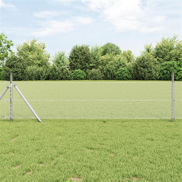 Grote foto vidaxl hexagon hek zilver 0.8 x 50 m gegalvaniseerd staal tuin en terras hekken en schuttingen