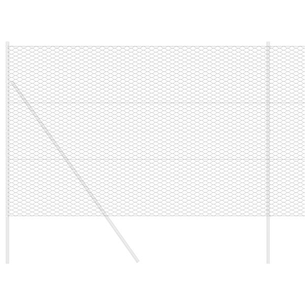 Grote foto vidaxl hexagon hek grijs 1.6 x 50 m staal tuin en terras hekken en schuttingen