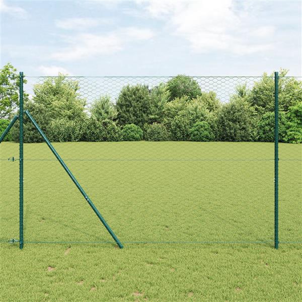 Grote foto vidaxl hexagon hek groen 1.6 x 100 m staal tuin en terras hekken en schuttingen