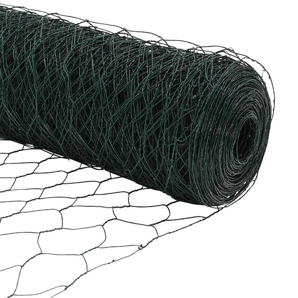 Grote foto vidaxl hexagon hek groen 1.6 x 100 m staal tuin en terras hekken en schuttingen