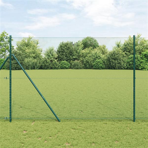 Grote foto vidaxl hexagon hek groen 1.5 x 100 m staal tuin en terras hekken en schuttingen