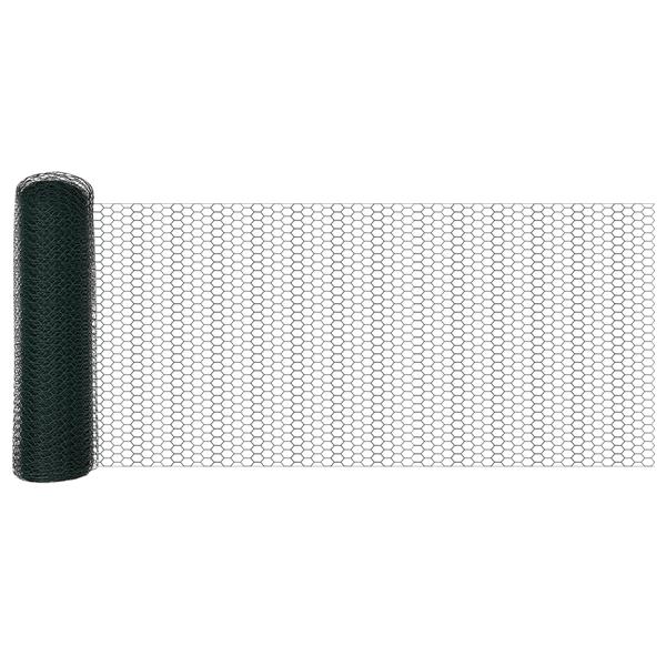 Grote foto vidaxl hexagon hek groen 0.6 x 100 m staal tuin en terras hekken en schuttingen