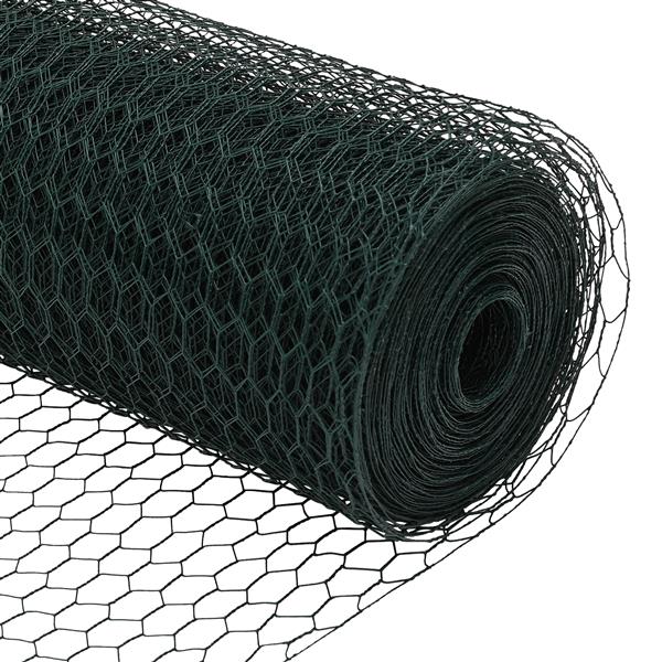 Grote foto vidaxl hexagon hek groen 1.2 x 50 m staal tuin en terras hekken en schuttingen