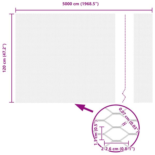 Grote foto vidaxl hexagon hek groen 1.2 x 50 m staal tuin en terras hekken en schuttingen