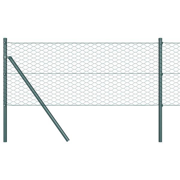 Grote foto vidaxl hexagon hek groen 0.6 x 25 m staal tuin en terras hekken en schuttingen