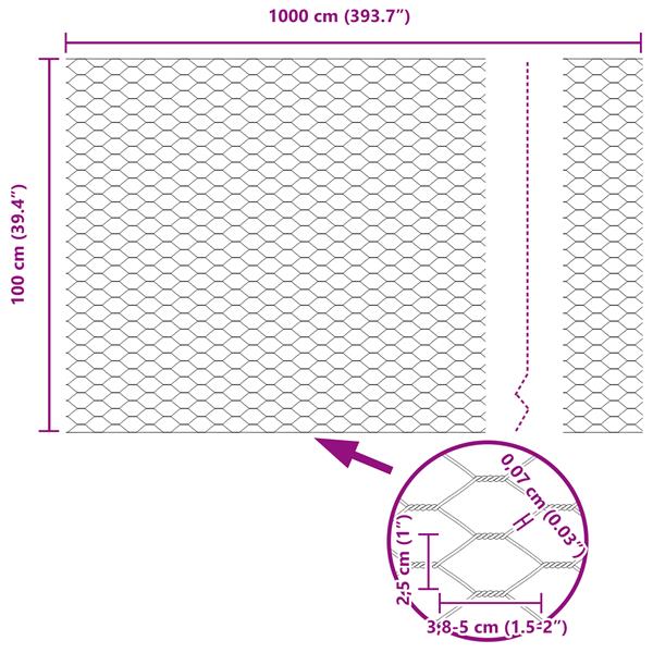 Grote foto vidaxl hexagon hek groen 1 x 10 m staal tuin en terras hekken en schuttingen