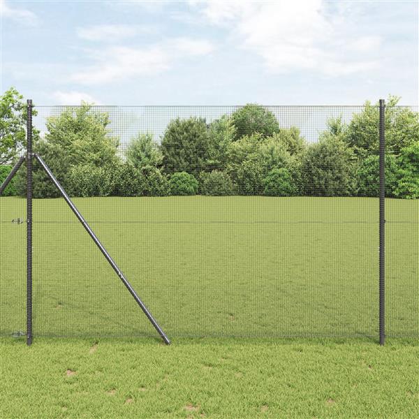 Grote foto vidaxl gelaste draadhek grijs 1.5 x 50 m staal tuin en terras hekken en schuttingen