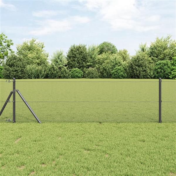 Grote foto vidaxl gelaste draadhek grijs 0.8 x 50 m staal tuin en terras hekken en schuttingen