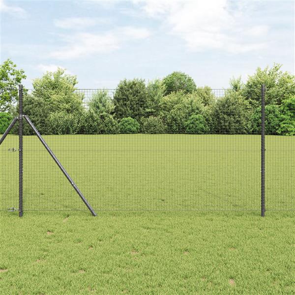 Grote foto vidaxl gelaste draadhek grijs 1.4 x 25 m staal tuin en terras hekken en schuttingen