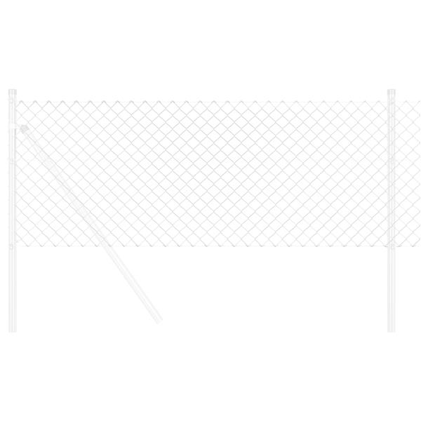 Grote foto vidaxl kettenschakelhek zilver 25 x 0.6 m ge galvaniseerd staal tuin en terras hekken en schuttingen