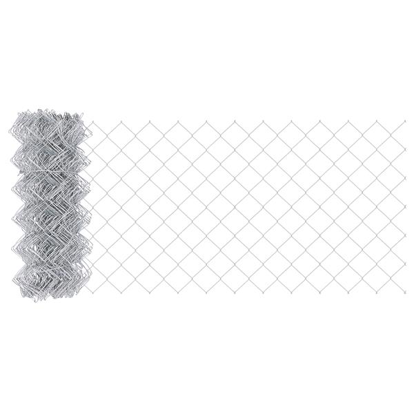 Grote foto vidaxl kettenschakelhek zilver 25 x 0.4 m gegalvaniseerd staal tuin en terras hekken en schuttingen