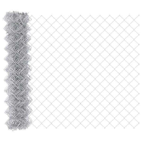 Grote foto vidaxl kettenschakelhek zilver 10 x 1.4 m ge galvaniseerd staal tuin en terras hekken en schuttingen