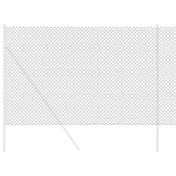 Grote foto vidaxl kettenschakelhek grijs 25 x 1.6 m staal tuin en terras hekken en schuttingen