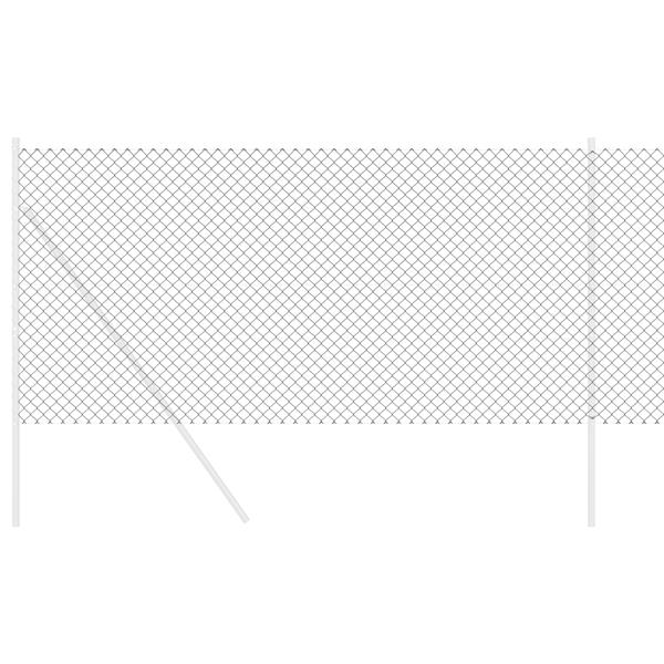 Grote foto vidaxl kettenschakelhek grijs 25 x 1.2 m staal tuin en terras hekken en schuttingen