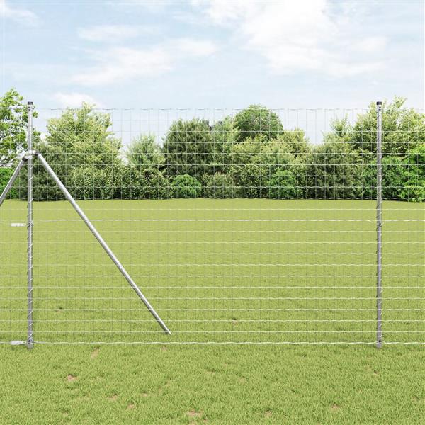 Grote foto vidaxl euro hek zilver 1.6 x 10 m warmverzinkt ijzer tuin en terras hekken en schuttingen