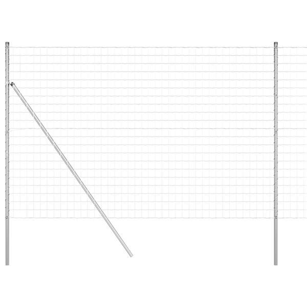 Grote foto vidaxl euro hek zilver 1.6 x 10 m warmverzinkt ijzer tuin en terras hekken en schuttingen