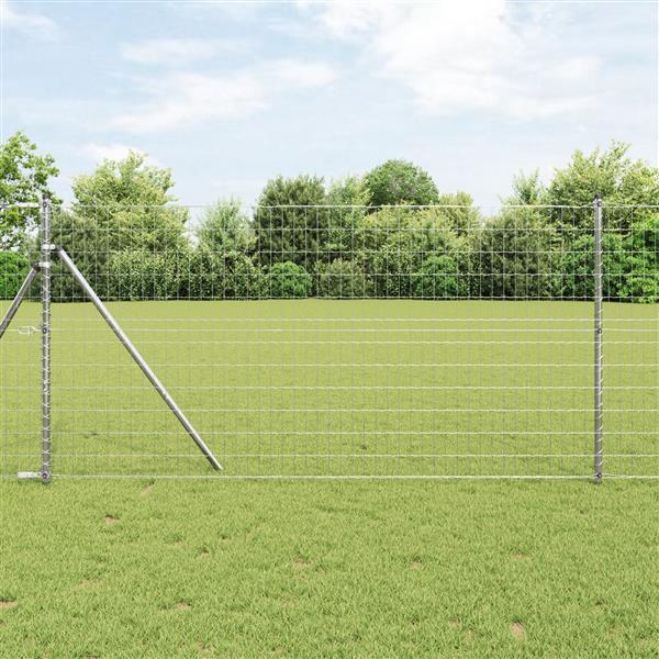 Grote foto vidaxl euro hek zilver 1.2 x 25 m warmverzinkt ijzer tuin en terras hekken en schuttingen
